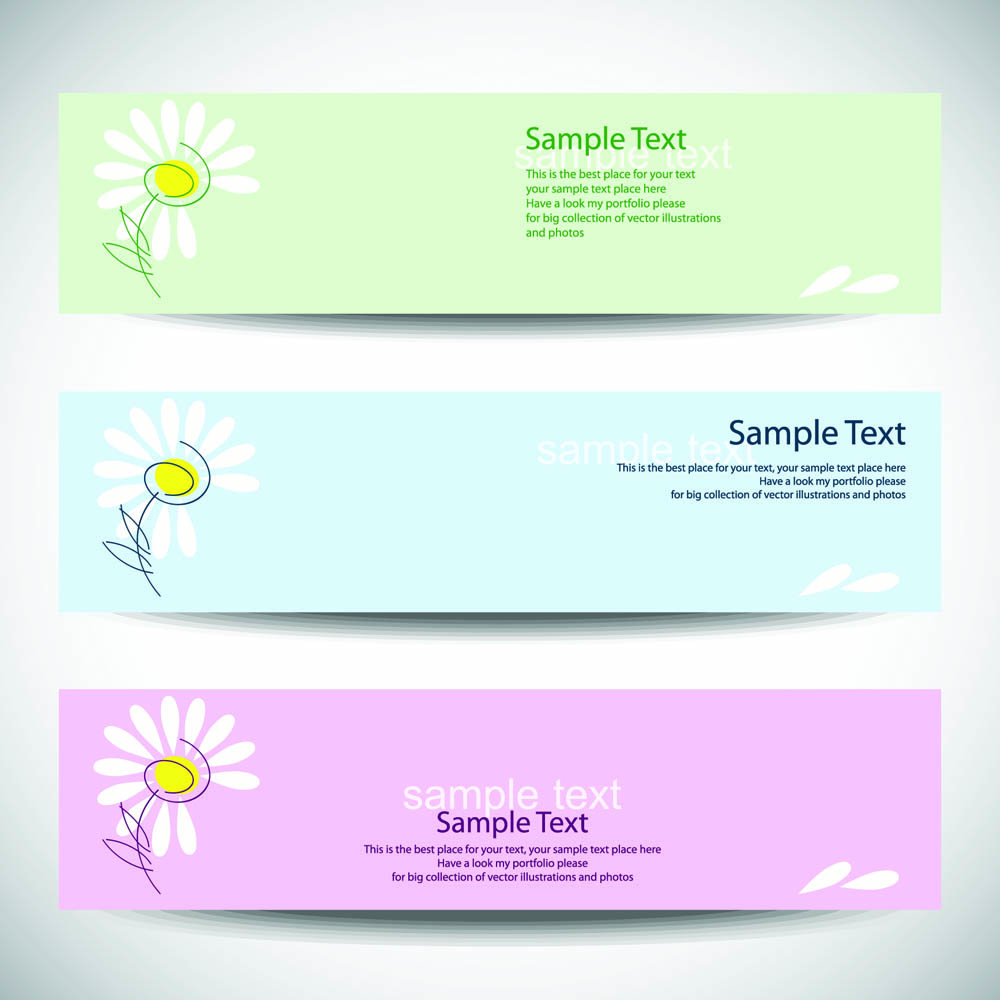 decorative banner templates floral decor modern horizontal design