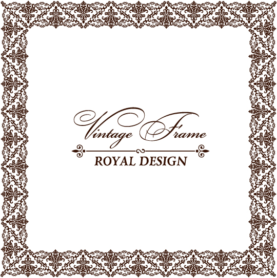 document frame template elegant retro symmetric seamless decor