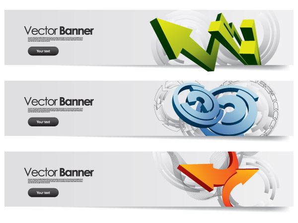 banners templates bright modern 3d arrow circles decor