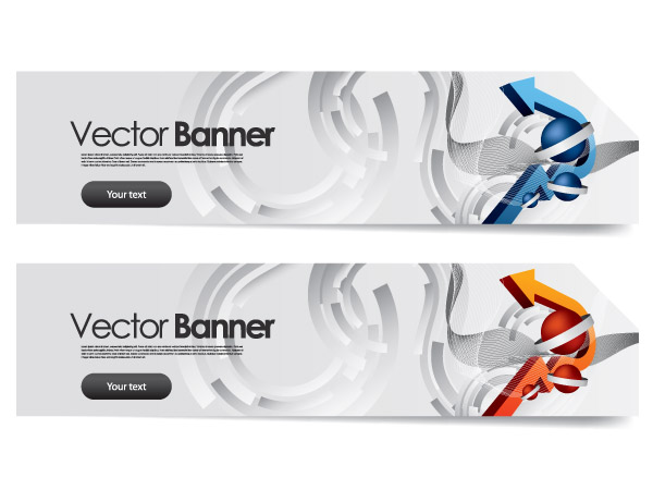 technology banner templates modern colored 3d arrows motion