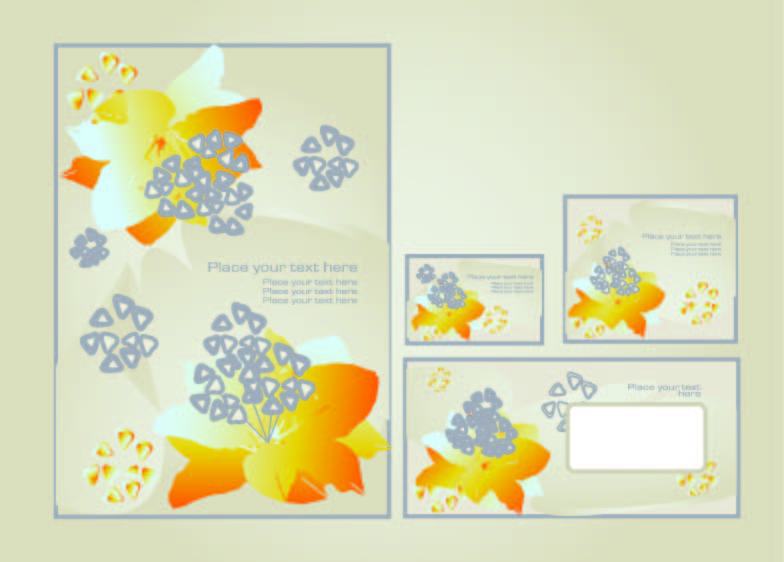 decorative card templates bright modern petal decor