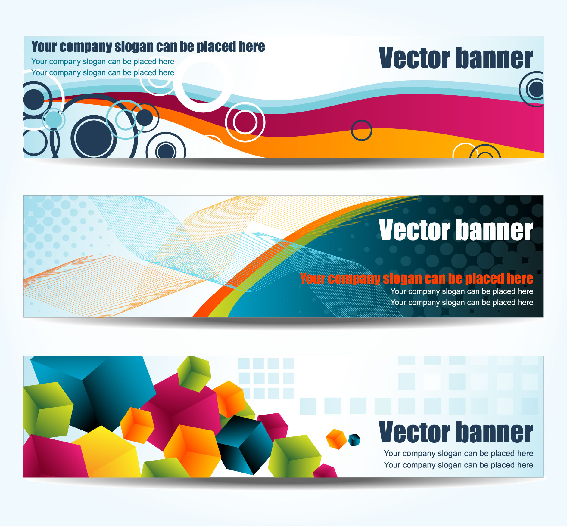 corporate banner templates modern colorful dynamic horizontal design