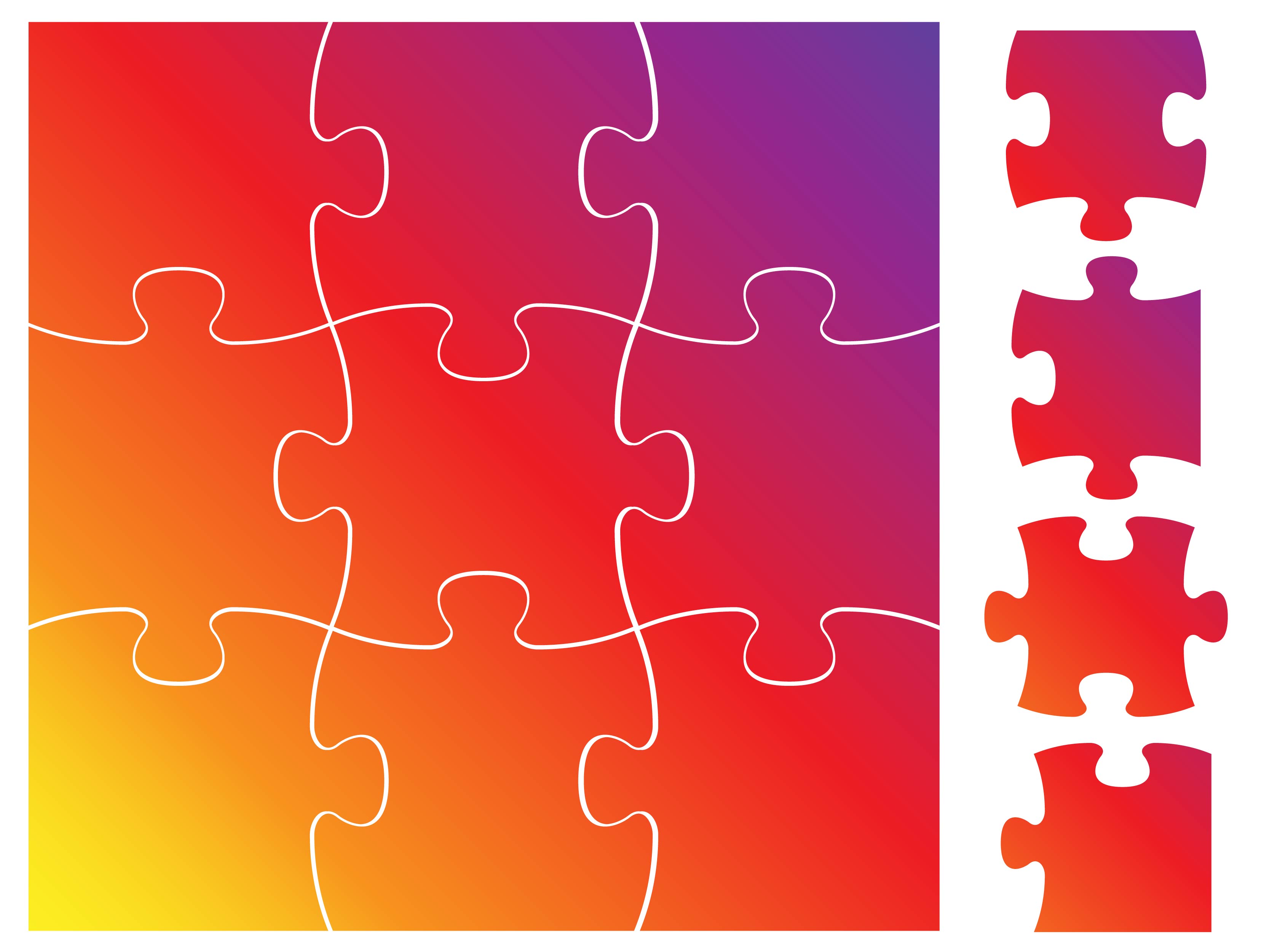 jigsaw puzzles design elements shiny modern colored flat