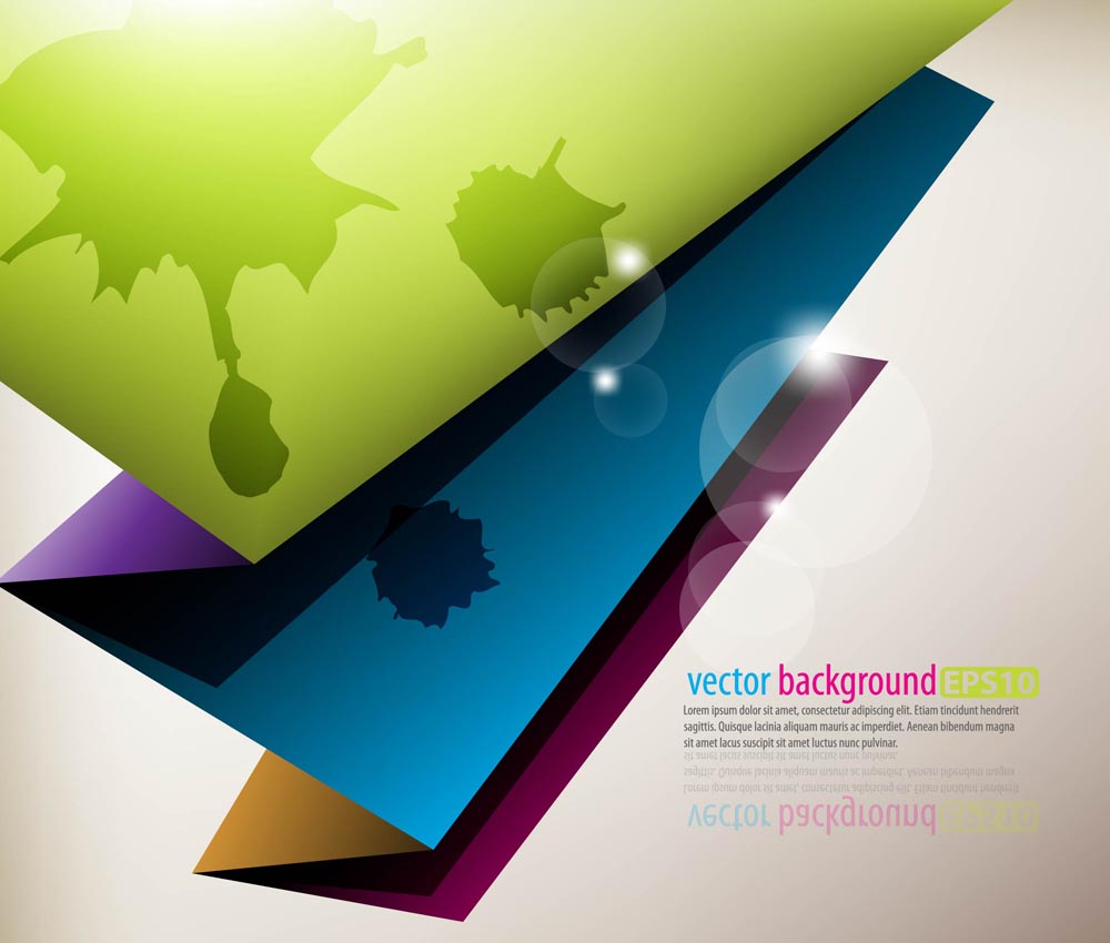 decorative background modern colorful shiny paper fold 3d