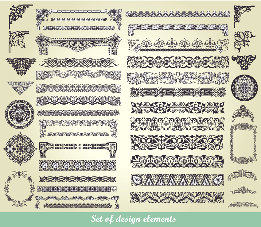 documents decorative elements collection classical european seamless symmetry