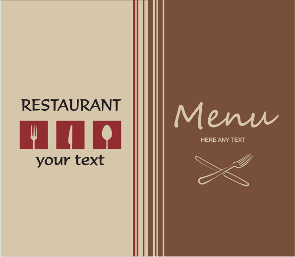 menu cover template elegant flat dishwares sketch