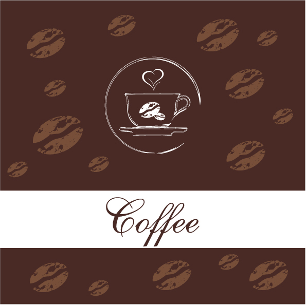 coffee background dark brown retro handdrawn grunge decor