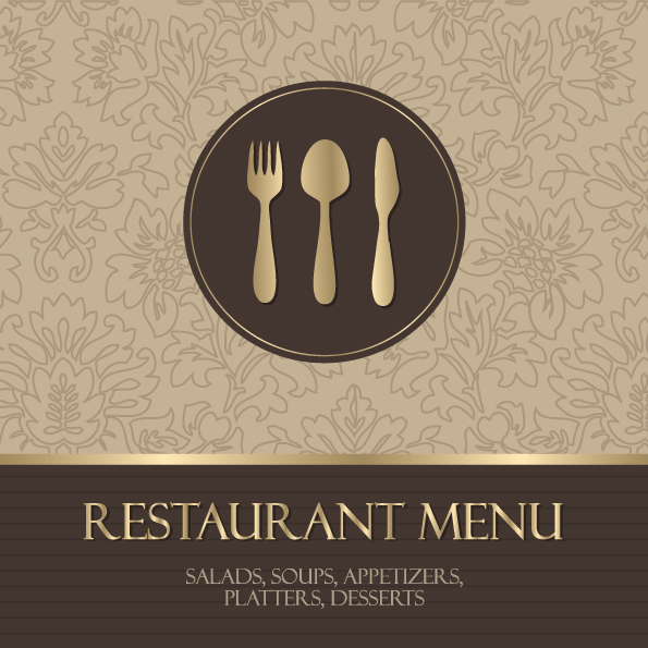 menu cover template elegant classic brown design