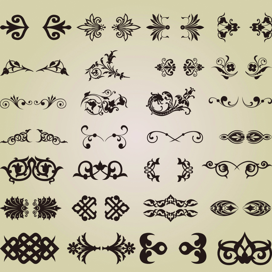 documents decorative templates collection classical european symmetric shapes