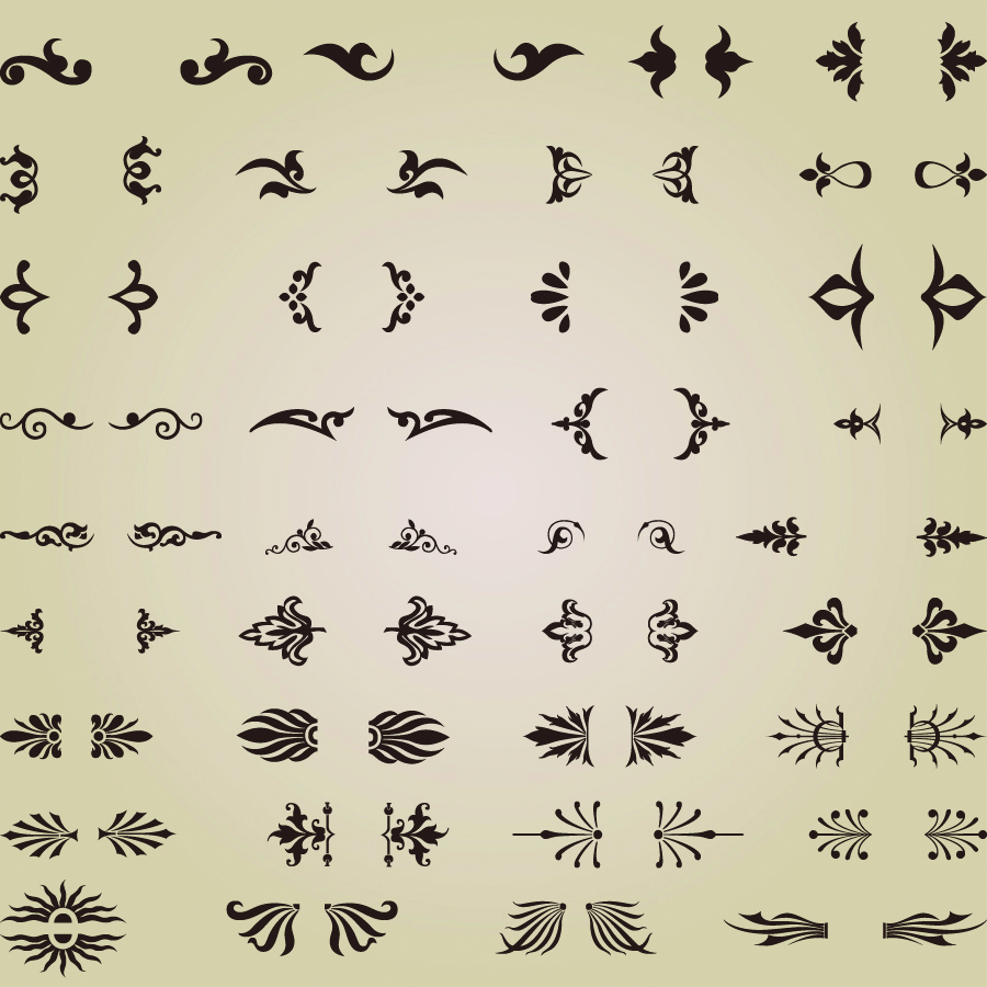 documents decorative elements collection european classic symmetric shapes