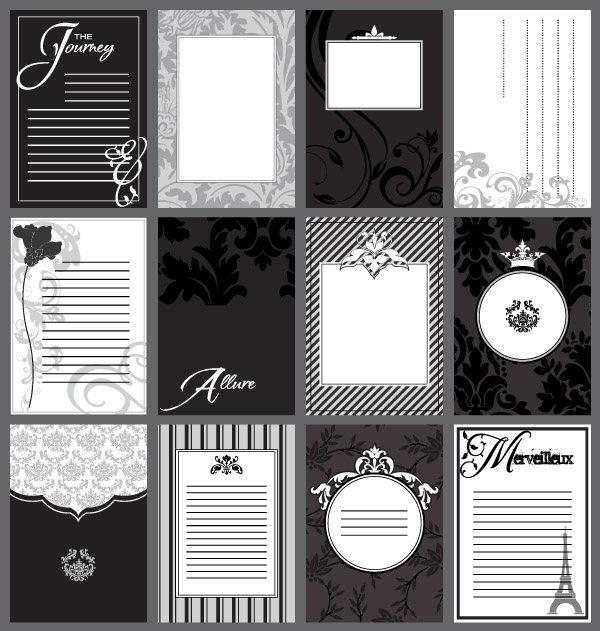 card background templates elegant classic black white european