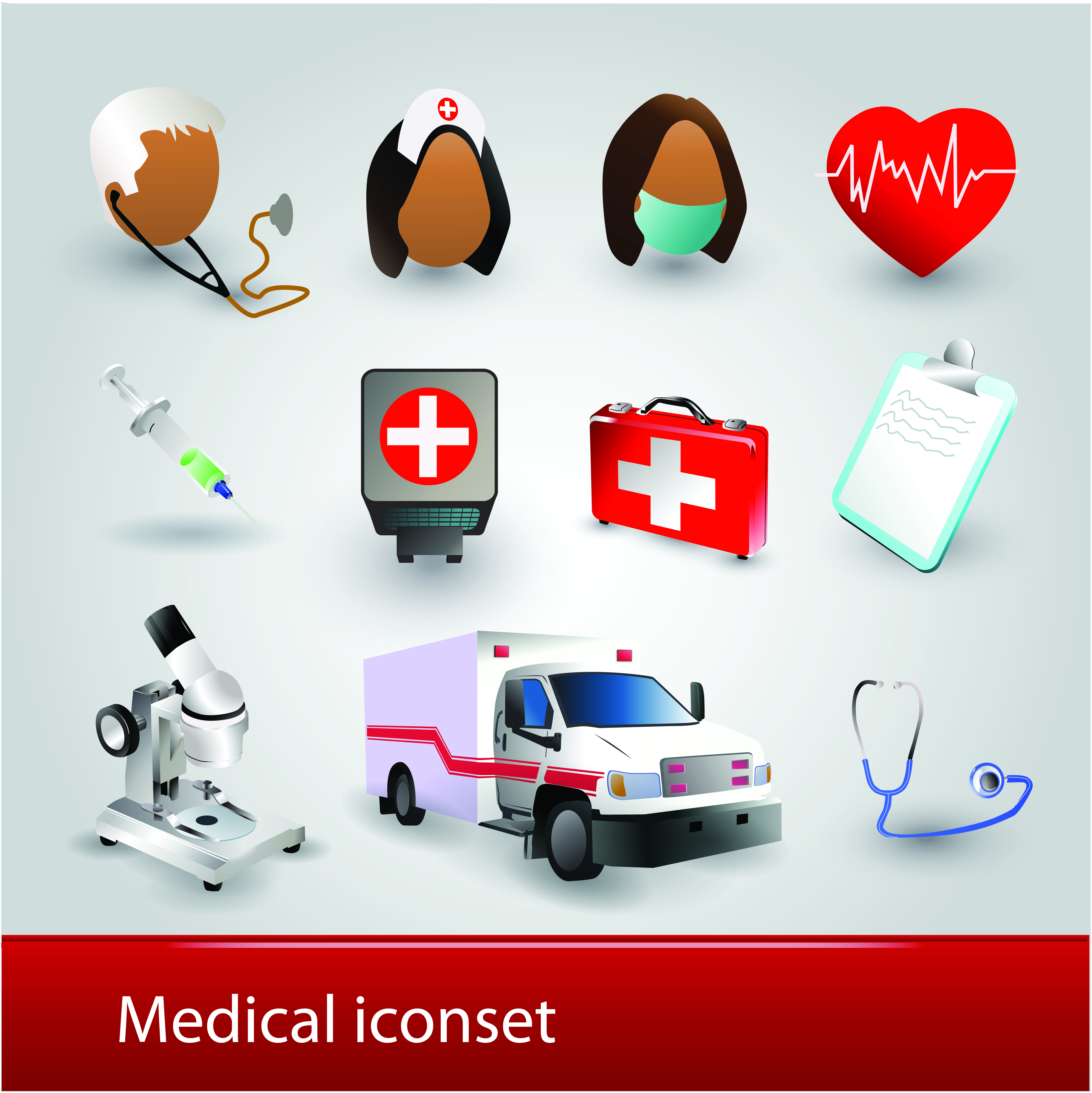 medical icons colored modern symbols sketch