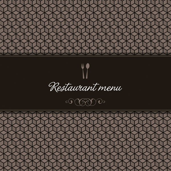 menu cover template elegant dark cubic seamless illusion