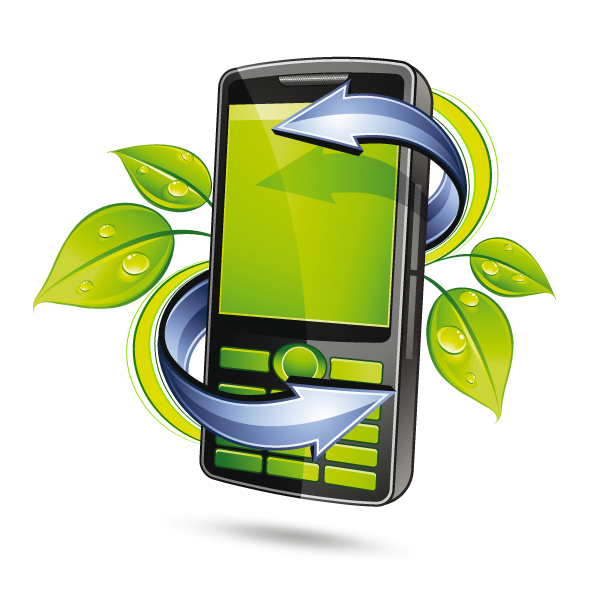 phone advertising background dynamic arrows green leaves decor