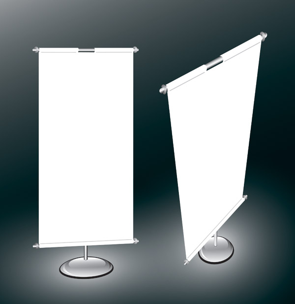 rolled up banner frame templates modern 3d sketch