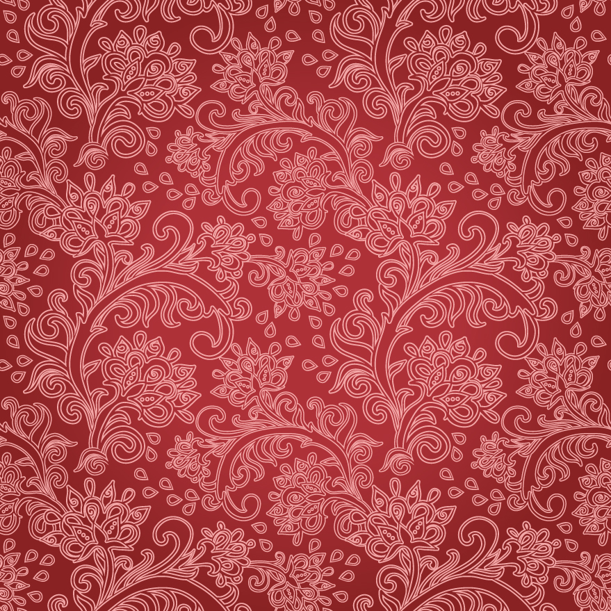 flower pattern classical flat sketch dark red decor