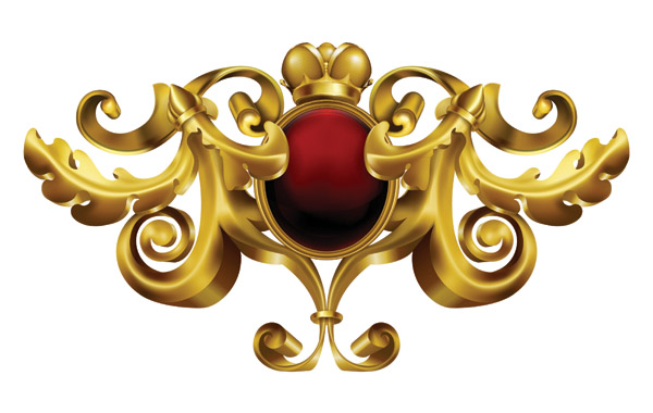 royal decorative template luxury golden symmetric european 3d