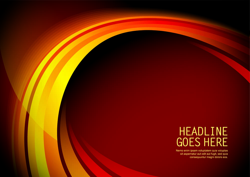 decorative background shiny red yellow curves arch design