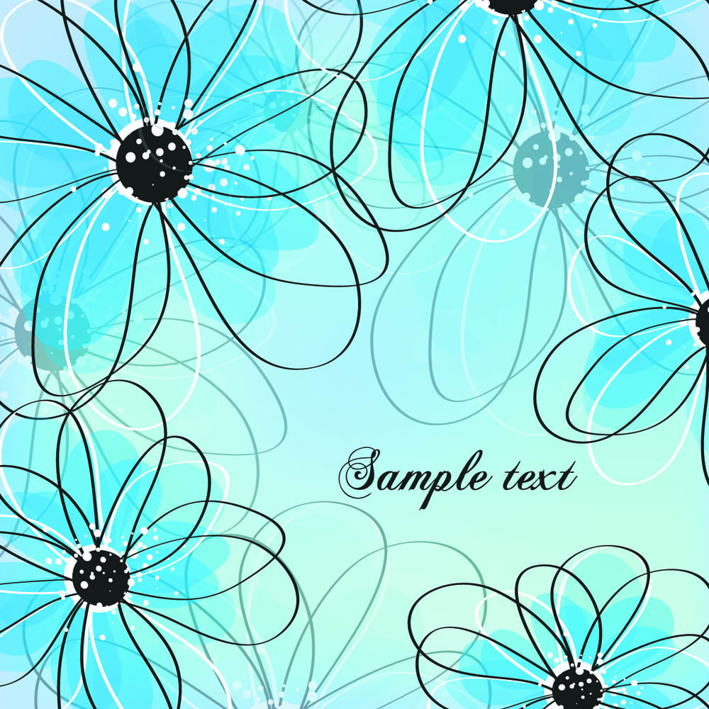 floral pattern template bright blurred flat sketch