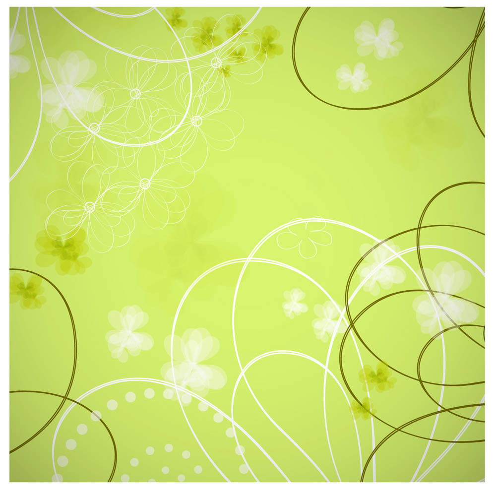 decorative background flowers sketch dynamic curves design