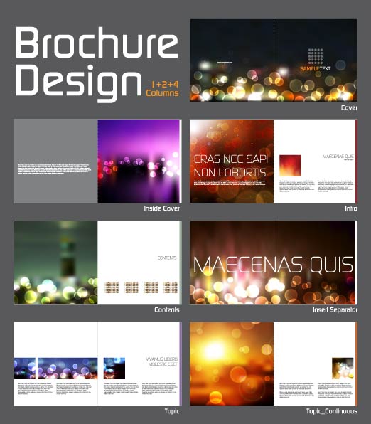 brochure templates modern shiny bokeh light decor