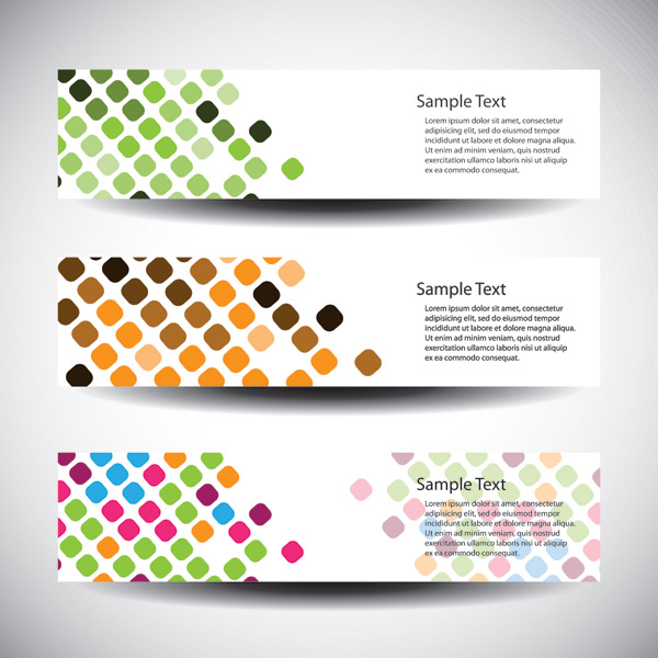 decorative banners templates modern colorful squares decor