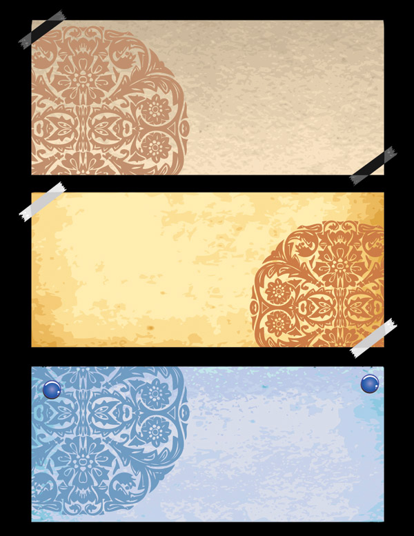 decorative pattern templates colored vintage oriental paper design