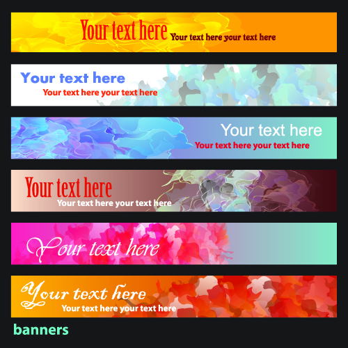 decorative banners templates colorful abstract watercolor design