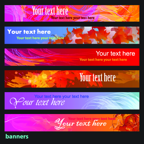 decorative banner templates colorful dynamic grunge abstract watercolor