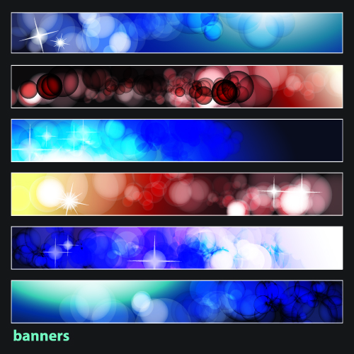 decorative banners templates modern colorful bokeh decor