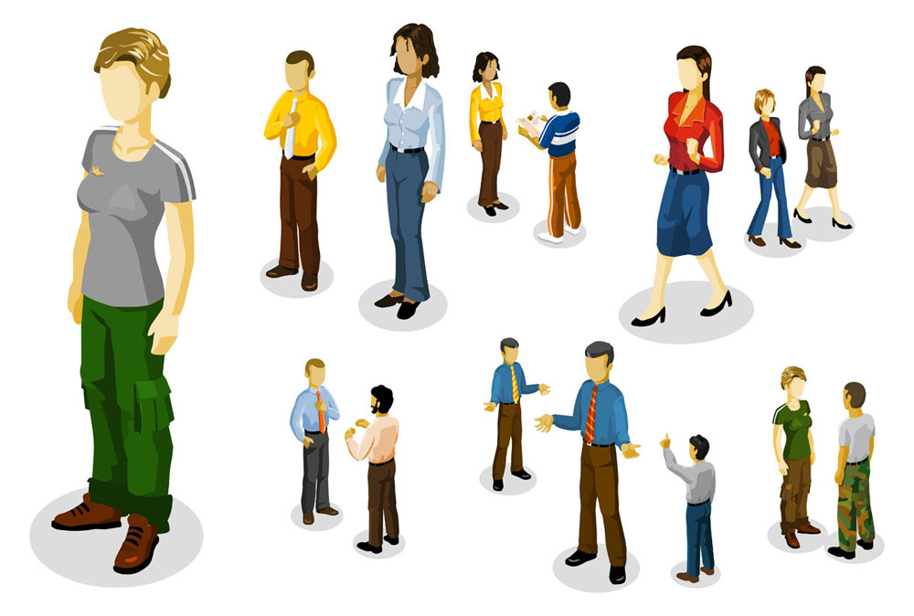 human lifestyle icons modern 3d cartoon sketch