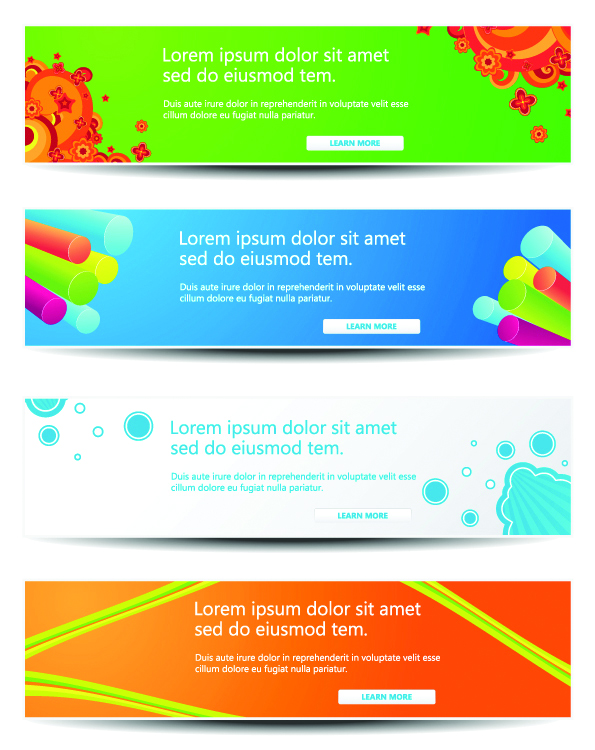 headline banners templates bright colorful modern horizontal design