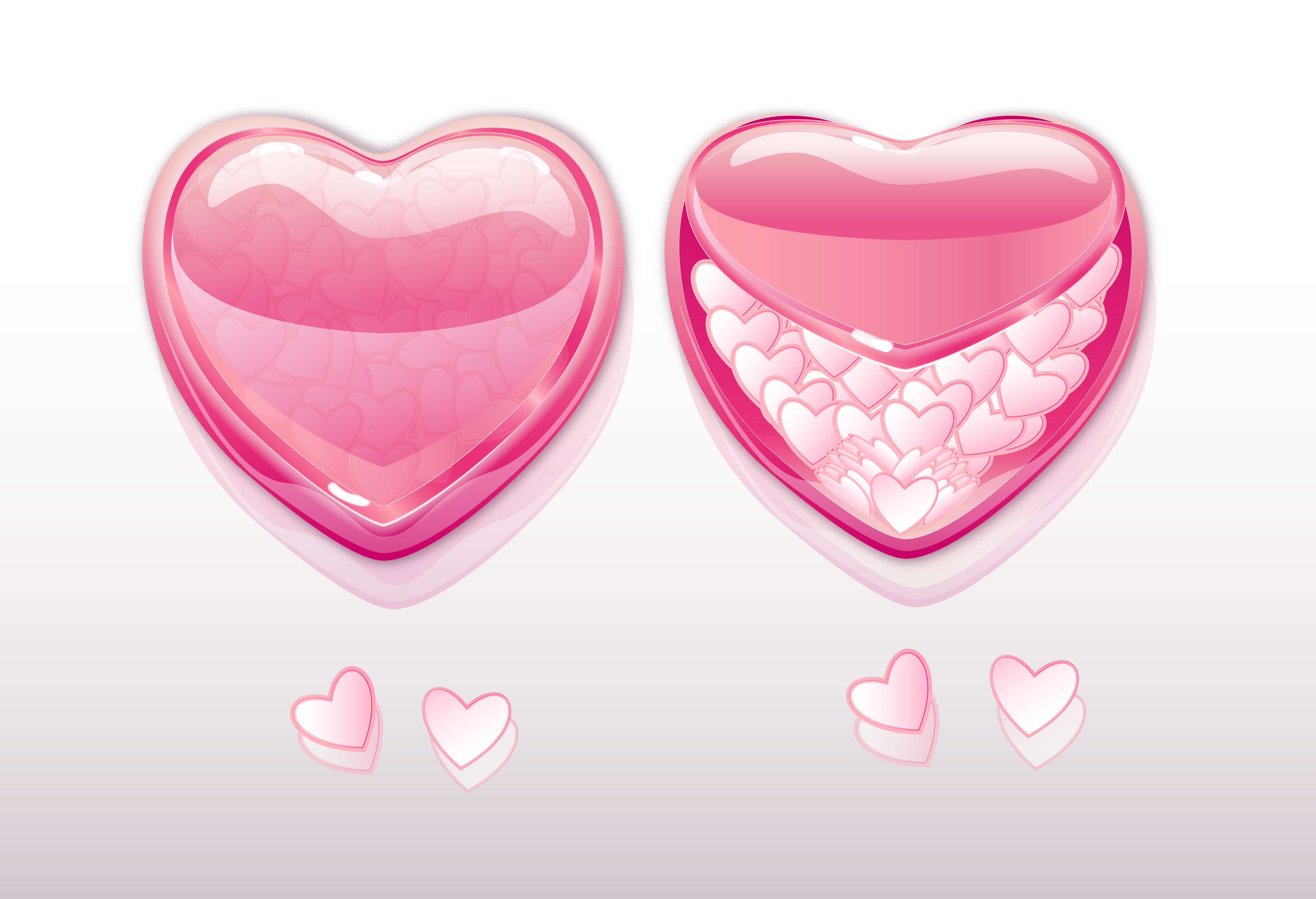 love background bright shiny hearts modern 3d