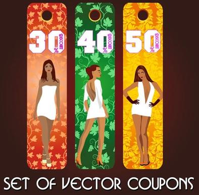 female fashion tags leaves decor modern colorful vertical