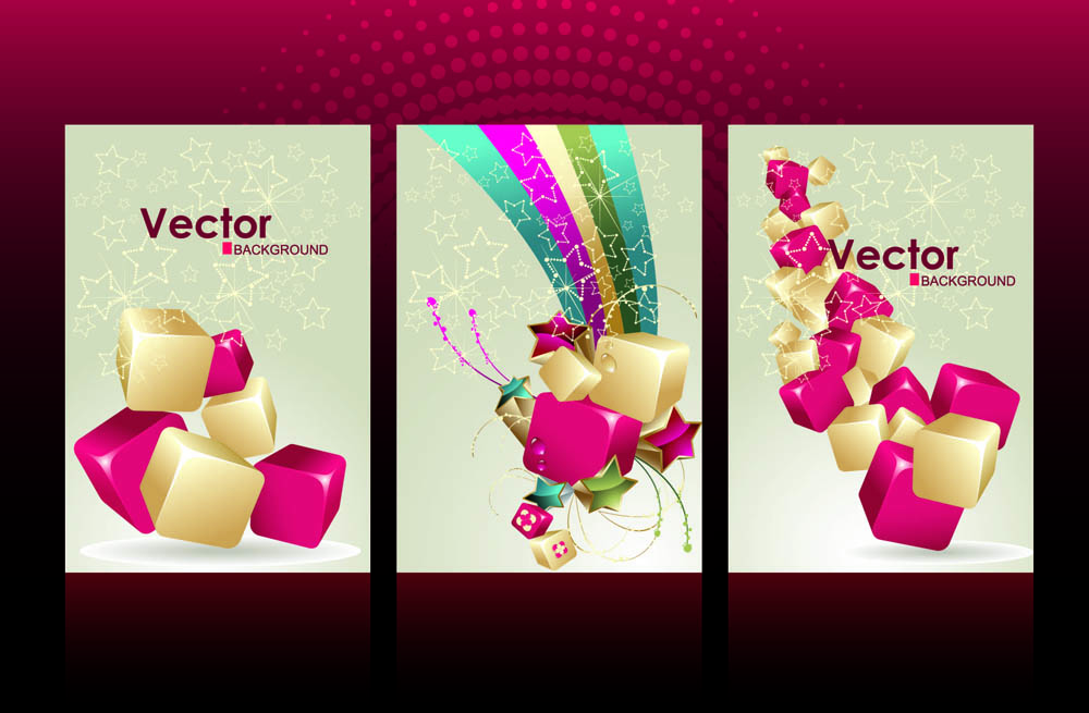 card background templates colorful dynamic 3d decor