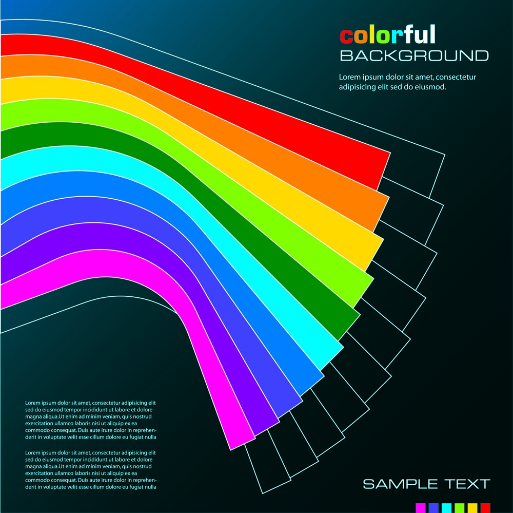 decorative background colorful bended bars sketch