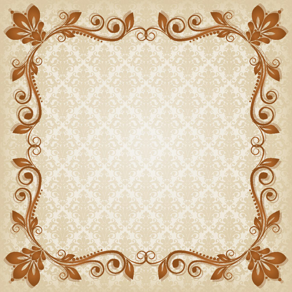 decorative border template elegant symmetric european flora decor