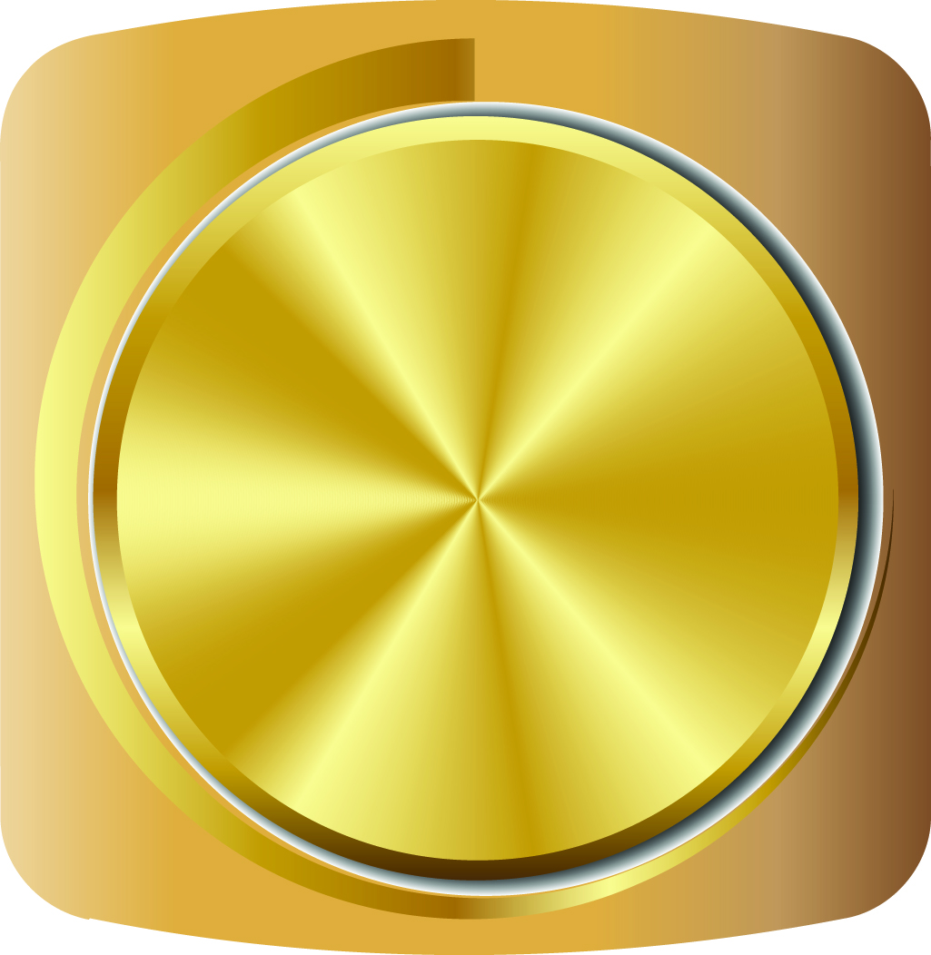 volume knob icon luxury shiny modern golden decor