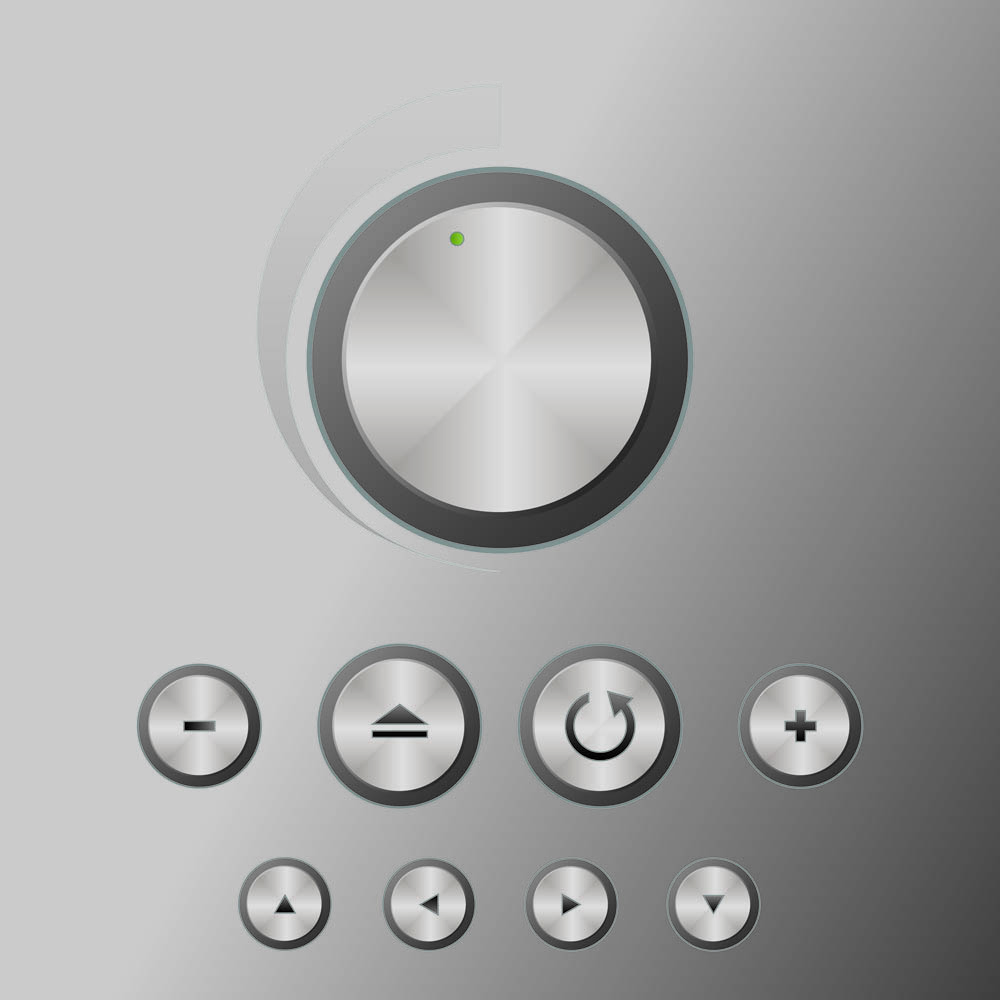 volume button templates modern shiny circles design