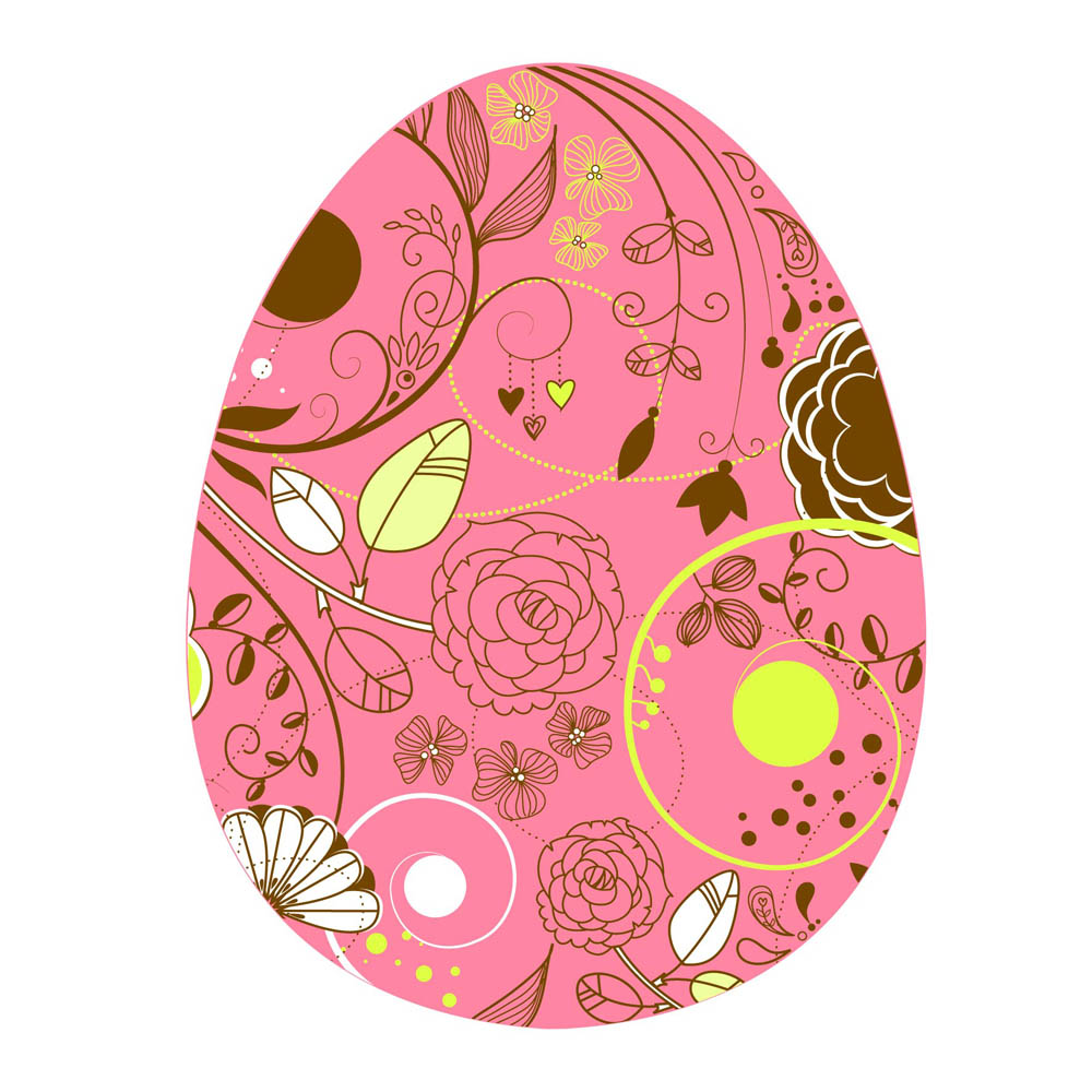 eastern egg background classic floral decor flat sketch