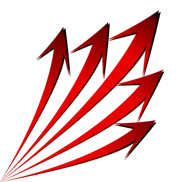 arrows background red dynamic flat decor