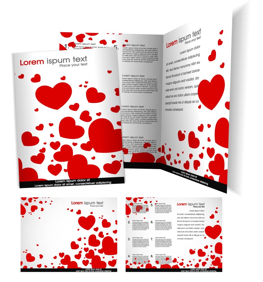 valentine flyer template modern red heart decor