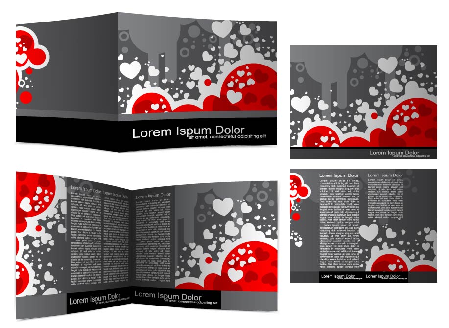 leaflet brochure templates modern dark hearts decor