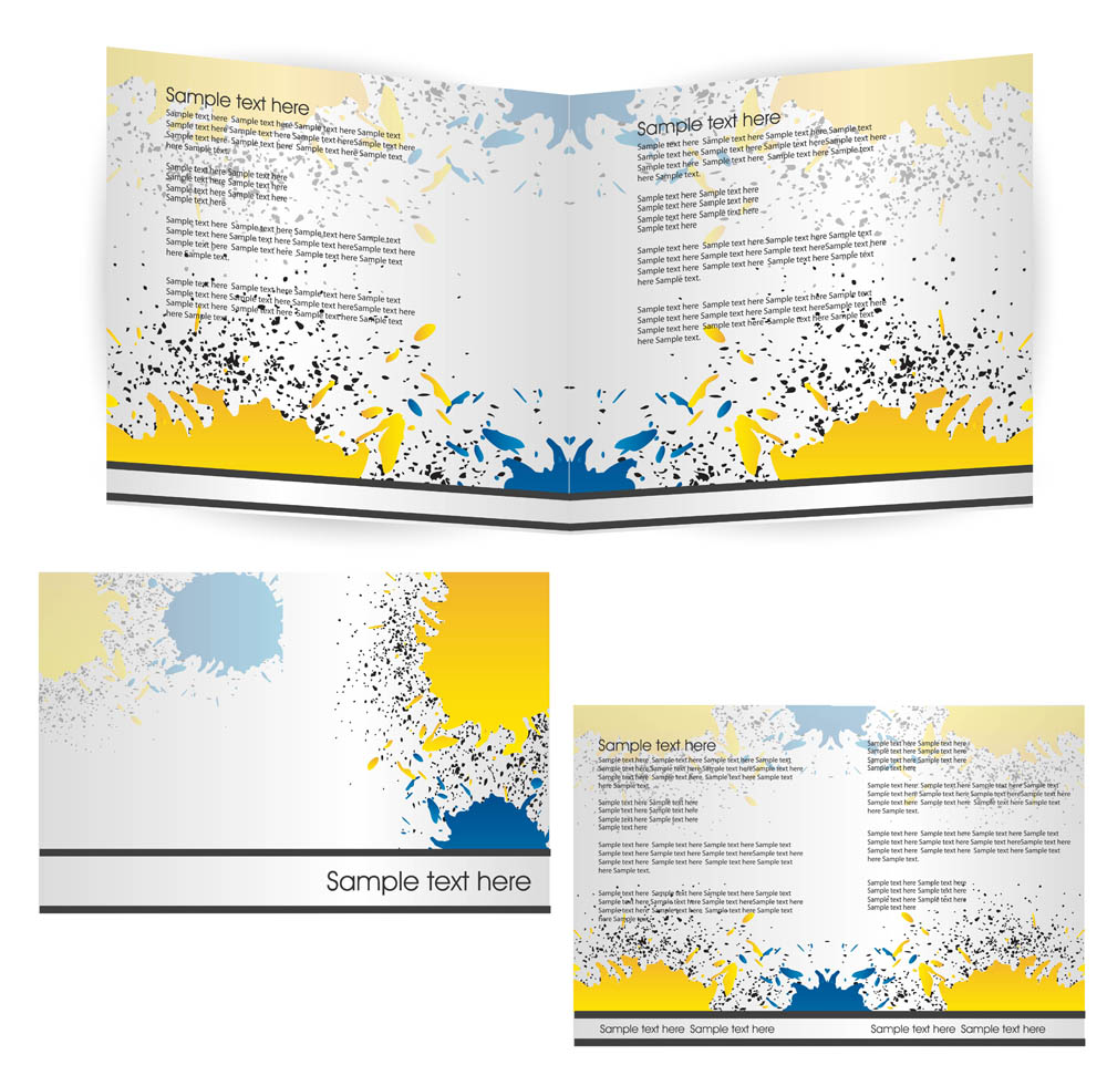 brochure background templates modern colorful grunge inks decor