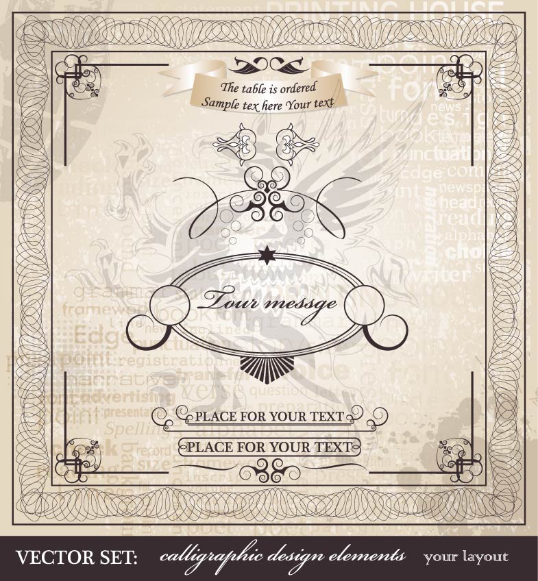 certificate template retro design royal decor