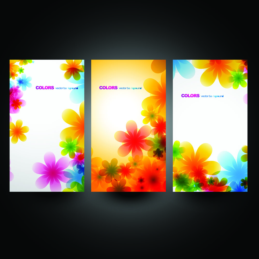 flora background templates flat colorful petals modern design