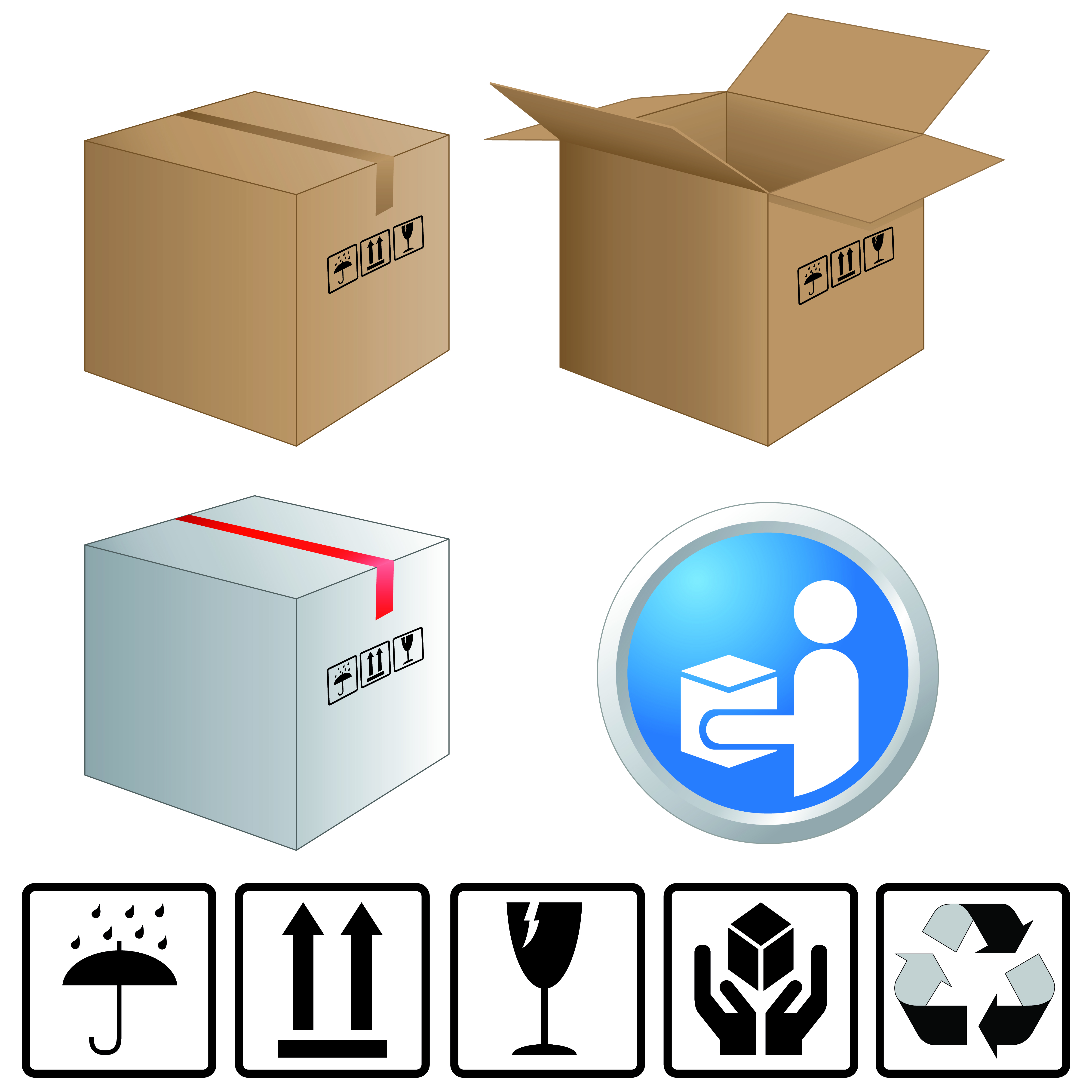 carton handling elements templates classical flat silhouette design