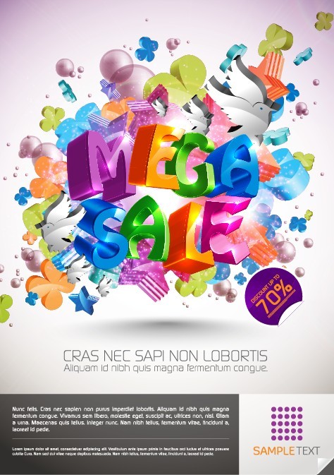 big sale banner dynamic eventful multicolored 3d design