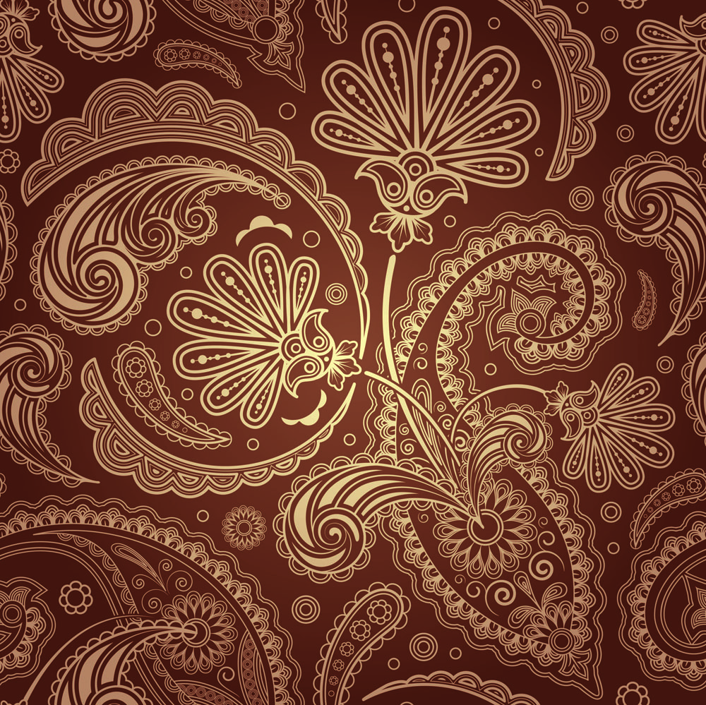 traditional pattern template floral sketch classical brown design