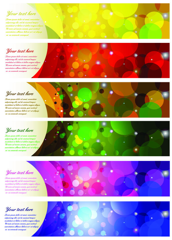 decorative banner templates colorful bokeh horizontal design